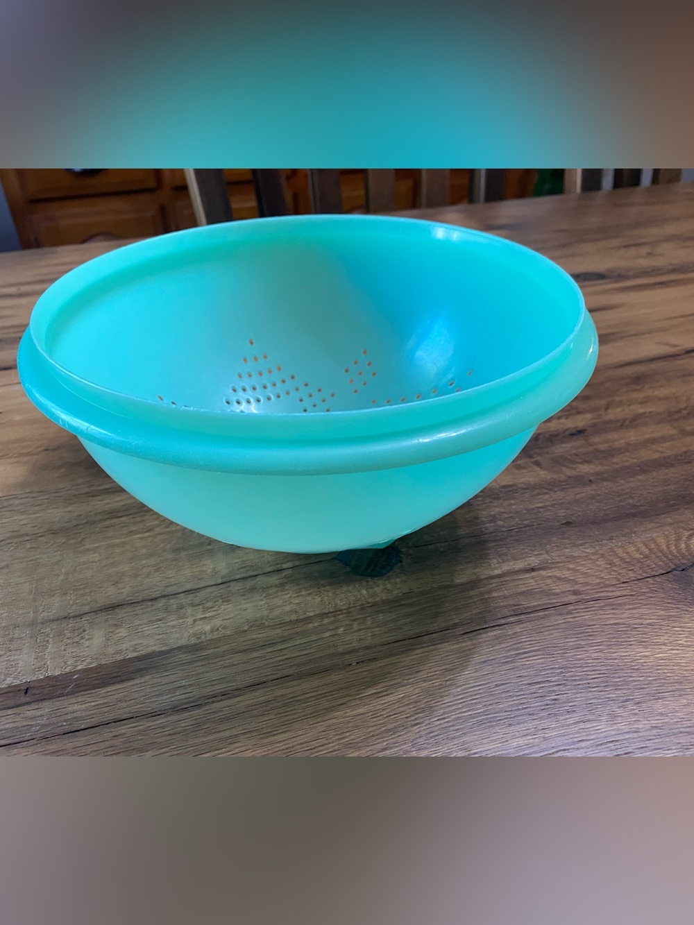 Vintage Tupperware Colander Strainer Jadeite Green Star Footed Bowl USA 339